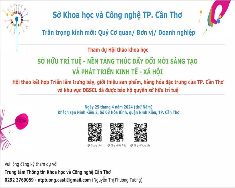 Sở Khoa học và Công nghệ TP. Cần Thơ tổ chức hội thảo khoa học về Sở hữu trí tuệ